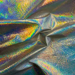 1 Yard Chrome Reflective Vinyl Fabric For Handbags Upholstery Wallets Crafts 54 Inch Width Silver Iridescent