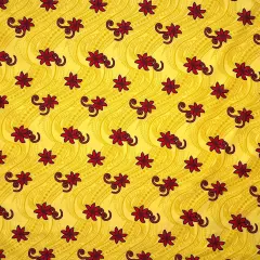 1 Yard Tiare Waves Polynesian Tattoo Polyester Fabric For Clothing Crafts And Cultural Projects 60 Inch Width Golden yellow