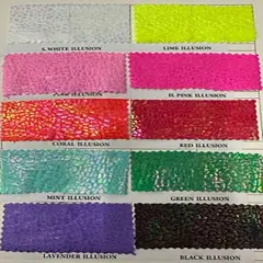 1 Yard Nylon Spandex Hologram & Illusion Foil Color Card Fabric for Costumes Dancewear Crafts Apparel Sewing