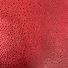 1 Yard Faux Leather Vinyl Fabric Ostrich Texture Upholstery Handbags Wallets 54" Width Ruby Red