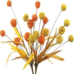 2 Pcs Artificial Yellow Fall Craspedia Billy Balls Flowers