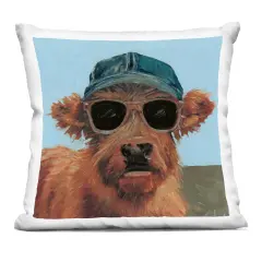 Stupell Industries Cow in Baseball Cap Indoor Pillow, 18 x 7 x 18