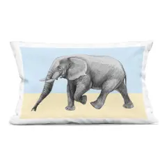 Stupell Industries Stepping Elephant in Sketched Style Indoor Pillow, 14 x 7 x 20