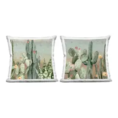 Stupell Industries Cactus Blooms Among Thorns 2 Piece Decorative Printed Throw Pillow Set design by Luna Mavis, 18 x 7 x 18