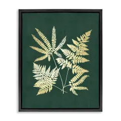 Stupell Industries Gilded Fern Leaves Framed Floater Canvas Wall Art Design by JJ Design House LLC