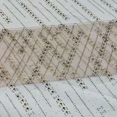 1 Yard Glitter Rhinestone Mesh Fabric Sheer Sparkle Material for Dresses, D&eacute;cor & Costumes Dusty Rose