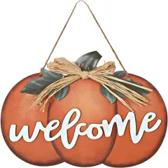 Fall Pumpkin Welcome Sign (Orange)