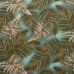 1 Yard Floating Leaves Cotton Upholstery Fabric 36in L x 56in W Sage