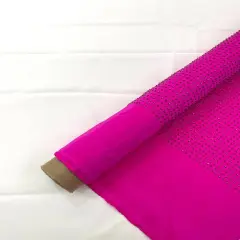 1 Yard Rhinestone Stretch Spandex Fabric Nylon for Costumes, Leggings & D&eacute;cor Width 54" Fuchsia