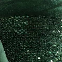 63" wide Velvet Sequin Stretch Fabric Polyester Spandex Embroidered Sparkle Knit by Yard Hunter Green