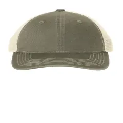 Port Authority&reg; Distressed Mesh Back Cap Light Olive/ Stone