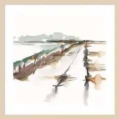 Rainy Fields II by Ethan Harper Wood Framed Wall Art Print