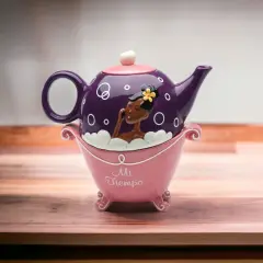 Ceramic African American Lady Mi Tiempo Tea For One, Gift for Her, Gift for Mom, Kitchen D&eacute;cor, Tea Party D&eacute;cor, Caf&eacute; D&eacute;cor, Kitchen Decor