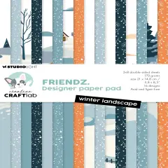 Studio Light Friendz Design Paper Pad 8.26"X5.83" 24/Pkg-Nr. 226, Winter Landscape