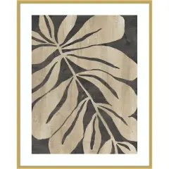 Bold Leaf Fossil I by June Erica Vess Wood Framed Wall Art Print