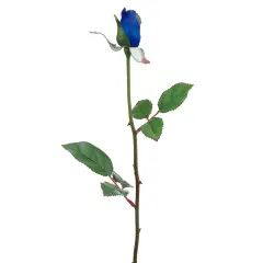 Allstate Single Long Stem Rose Bud Artificial Floral Spray - 23" - Royal Blue