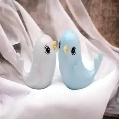 Hand Painted Ceramic Blue and Pink Bird Salt & Pepper Shakers, Wedding D&eacute;cor, Gift for Her, Gift for Mom, Kitchen D&eacute;cor, Birdwatcher Gift