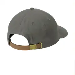 Port Authority&reg; Leather Strap Cap, Unstructured Mid-Profile Cotton Canvas Hat with Adjustable Leather Closure Deep Smoke