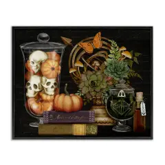 Autumnal Dark Academia Framed Giclee Art Black