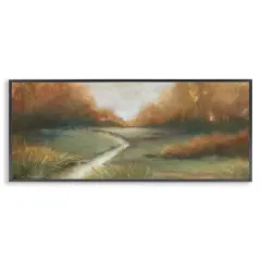 Creekbed At Sunrise Framed Giclee Art Black