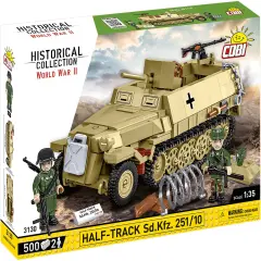 COBI Historical Collection WWII Half-Track Sd. Kfz. 251/10 Vehicle Building Set, 500 Pieces