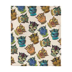 Universal How to Train Your Dragon Silk Touch Throw Blanket Dragon Badges
