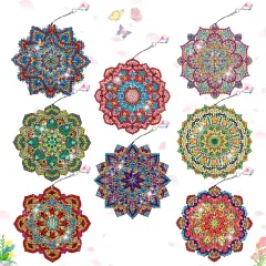 8 Pcs Bookmarks Mandala Diamond Painting Kits for Adults