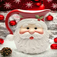 Christmas Decor Santa Claus Drink Pitcher, Home D&eacute;cor, Gift for Her, Gift for Mom, Kitchen D&eacute;cor, Christmas D&eacute;cor