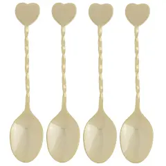Fino 4.5-Inch Heart Design Gold Plated Demi Spoon