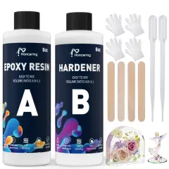 Honcaring Epoxy Resin 16OZ, Epoxy Resin for Beginner, Clear Resin Epoxy for Crafts, DIY Jewelry Making, Mixing Ratio 1:1, Less Bubble & No Yellowing(8OZ&times;2)