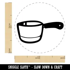 Small Cooking Pot Sauce Pan Self-Inking Rubber Stamp Crafting Planners Green