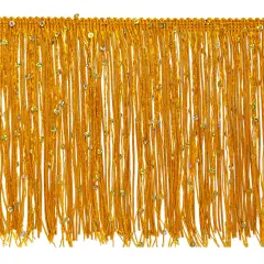 5 Yards of 6" Starlight Hologram Sequin Chainette Fringe Trim | 5 yard cut Gold