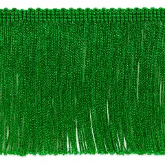 5 Yards of 4" Metallic Chainette Fringe Trim | 5 yard cut Green