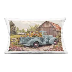Stupell Industries Vintage Truck with Mum Flowers Indoor Pillow, 14 x 7 x 20