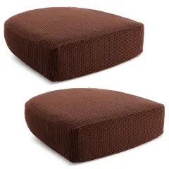2 Pack Stretch Couch Cushion Slipcovers, Reversible Polyester Outdoor Sofa Protectors (Small, Chocolate) Brown