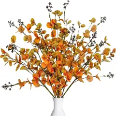 8 Pcs Artificial Fall Eucalyptus Stems