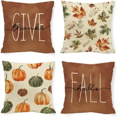Fall Brown Pumpkin Pillow Covers