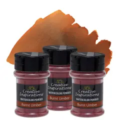 Creative Inspirations Powder Watercolor Paint 3 Pack - 38g Shaker Bottle, Burnt Umber - Dye-Based Water-Soluble Crystalline Pigments - Non-Toxic, Perfect for Abstract and Spontaneous Effects