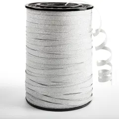 Silver Curling Ribbon, 500 Yard Christmas Glitter Curly Ribbon