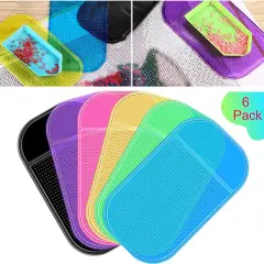 6 Pieces Diamond Art Painting Accessories Anti-Slip Tools Sticky Mat Diamond Painting Trays Sticky Gel Pad Universal Mount Holder 5.6 x 3.3 Inch for Adults Art Supplies