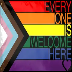 Progress Pride Flag 3x5 Foot LGBTQ Rainbow Lesbian Gay Bisexual Trans Flags with Brass Grommets for Outside Yard Outdoor Lawn