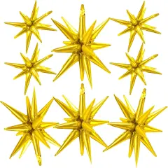 Gold Star Balloons 8 Pcs Different Sizes Metallic Foil Arch Glitter Party Decorations for Bachelorette Wedding