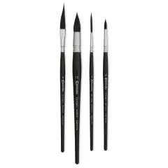 Escoda &Uacute;ltimo Synthetic Squirrel Brushes - Series 8911 Assorted, Set of 4, Short Handle