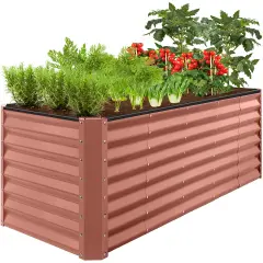 Best Choice Products 8x2x2ft Raised Metal Outdoor Garden Bed, Planter Box for Flowers, Vegetables, Herbs Terracotta