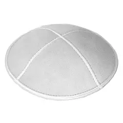 Kippah White Suede