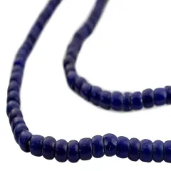 The Bead Chest Navy Blue Turkana Beads: Authentic East African Tribal Glass Beads from Kenya