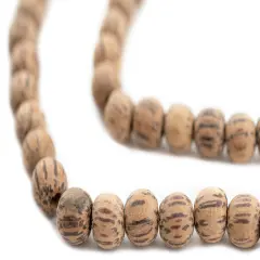 The Bead Chest Unwaxed Round Natural Palm Wood Beads 8mm Brown Large Hole 15&rdquo;