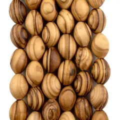 The Bead Chest Oval Olive Wood Beads from Bethlehem &ndash; Handcrafted in the Holy Land &ndash; 20 x 14mm, Natural &ndash; Perfect for Jewelry Making, Rosaries, Crafts & DIY Projects