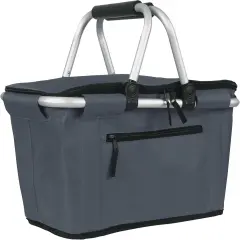 Collapsible Picnic Basket Insulated with Lid 27L Large Capacity Reusable Portable Folding Market Shoping Bag with Handles for Grocery