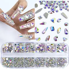 3200PCS Flatback Rhinestones - 12 Styles (Crystal AB)